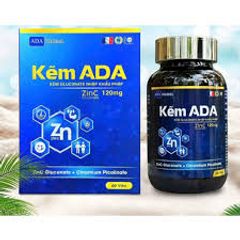 Kẽm ADA Zinc 150, hộp 60 viên dùng được 2 tháng (hàng date mới)