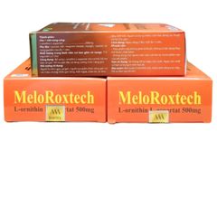 Viên uống bổ gan Melo Roxtech L-ornithin L-aspartat 500mg - Giải độc, bảo vệ và tăng cường chức năng gan, hộp 30 viên