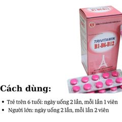 Viên uống TRIVITAMIN 3B Đại Uy Bổ sung Vitamin B1, B6, B12 cho sức khỏe - Hộp 100 viên nén Tăng cường năng lượng và hỗ trợ hồi phục sức khỏe