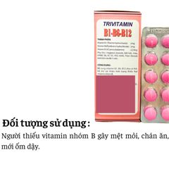 Viên uống TRIVITAMIN 3B Đại Uy Bổ sung Vitamin B1, B6, B12 cho sức khỏe - Hộp 100 viên nén Tăng cường năng lượng và hỗ trợ hồi phục sức khỏe