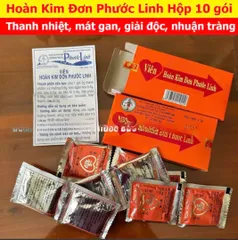 Hoàn Kim Đơn Phước Linh - Hộp 10 Gói Bổ Gan Giải Độc, Thanh Nhiệt, Hỗ Trợ Tiêu Hóa và Giảm Mụn Từ Thiên Nhiên