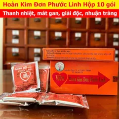 Hoàn Kim Đơn Phước Linh - Hộp 10 Gói Bổ Gan Giải Độc, Thanh Nhiệt, Hỗ Trợ Tiêu Hóa và Giảm Mụn Từ Thiên Nhiên