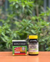 Viên uống bổ não Ginkgo Biloba Mason Natural 60 viên - Hỗ trợ trí nhớ, tập trung và tuần hoàn máu, sản xuất tại Mỹ
