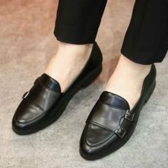 Giày lười nam da mờ DAVINCIA MonkStrap 4 khóa - Giày chú rể trẻ trung, đế cao su chống trơn trượt, phong cách sang trọng G66