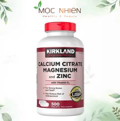 Viên Uống Kirkland Canxi Citrate Magnesium Zinc 500 Viên - Hỗ Trợ Xương Khớp, Chắc Khỏe Cho Phụ Nữ Mang Thai, Người Cao Tuổi