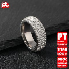 Nhẫn Nam Titan Cao Cấp Đính Đá - Phong Cách Đẳng Cấp, Chống Gỉ, Thời Trang Nam Tinh Tế, Quà Tặng Đặc Biệt