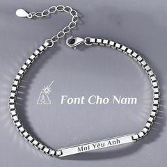 Vòng Tay Đôi Nam Nữ Khắc Tên Chất Liệu Titan Không Gỉ - Lắc Tay Quà Tặng Tình Yêu Unique Unisex