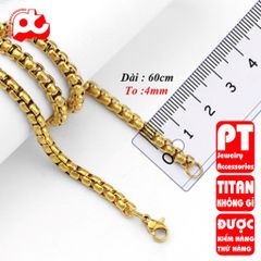 Dây chuyền nam titan cao cấp thép không gỉ bông dừa khít trangsucpt 4mm cách điệu PTDCNA49 363808