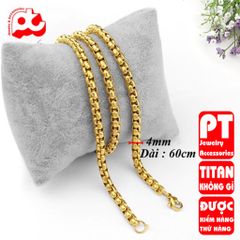 Dây chuyền nam titan cao cấp thép không gỉ bông dừa khít trangsucpt 4mm cách điệu PTDCNA49 363808
