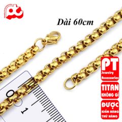 Dây chuyền nam titan cao cấp thép không gỉ bông dừa khít trangsucpt 4mm cách điệu PTDCNA49 363808