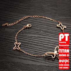 Lắc Chân Nữ Titan Hình Bướm - Phụ Kiện Thời Trang Cao Cấp Sang Trọng Không Gỉ, Dành Cho Mọi Dáng Chân