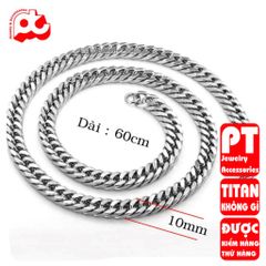 Dây Chuyền Titan Nam Cao Cấp 10mm - Đẳng Cấp Mạnh Mẽ, Chống Oxy Hóa, Thời Trang Hiện Đại, Quà Tặng Ý Nghĩa