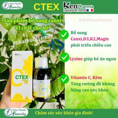 CTEX - Sirop Bổ Sung Canxi Hữu Cơ Cho Bé từ Pháp | Giúp Tăng Chiều Cao, Cải Thiện Đề Kháng và Ăn Ngon - KenPharma Chính Hãng