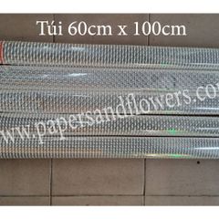 Túi Kiếng Giỏ Quà 60x80cm - 50 Cái Chấm Bi Trắng, Đựng Thú Nhồi Bông Hoặc Món Quà Độc Đáo