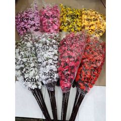 Bó Cành Hoa Mai Hoa Đào Giả Nhiều Màu - 10 Cành Cắm Bình Hoa Sang Trọng Cho Trang Trí Nhà Cửa