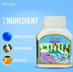 Viên Uống Collagen Đẹp Da Vitatree Marine Collagen Plus 100 Viên - Giúp Da Căng Mịn, Sáng Khỏe, Giảm Nếp Nhăn Ngăn Lão Hóa - Hàng Úc Chính Hãng