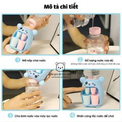 Máy lọc nước đồ chơi mini cho bé hình heo/gấu/xe, máy uống nước nhỏ gọn, bình nước mô phỏng