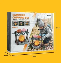 Đồ chơi cắm trại giả lập cho bé 40 chi tiết, có đèn và nhạc, bộ đồ nướng BBQ cho trẻ