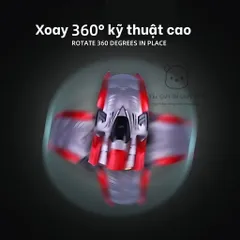 Xe điều khiển leo tường có đèn LED xoay 360 độ, pin sạc, xe ô tô đồ chơi cho cho bé trai