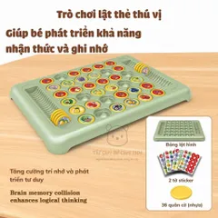 Cờ lật hình thông minh. Đồ chơi lật thẻ rèn luyện trí nhớ cho bé từ 3 tuổi