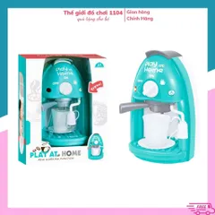 Máy pha cà phê đồ chơi Play At Home, có nhạc và đèn, bé tập làm Barista, thế giới đồ chơi 1104