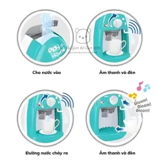 Máy pha cà phê đồ chơi Play At Home, có nhạc và đèn, bé tập làm Barista, thế giới đồ chơi 1104