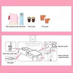 Máy pha cà phê đồ chơi Play At Home, có nhạc và đèn, bé tập làm Barista, thế giới đồ chơi 1104