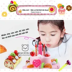 Đồ chơi cắt bánh sinh nhật Gấu Dâu DIY - tiệc trà bánh 80 chi tiết - Hiệu ứng thổi nến - thế giới đồ chơi 1104