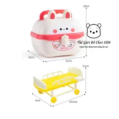 Bộ bác sĩ đồ chơi Montessori cho bé – Vali đựng dụng cụ y tế dễ thương, học mà chơi