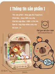 Máy Gắp Thú Capybara Dễ Thương Có Đèn Nhạc – Đồ Chơi Gắp Gấu Mini Cho Bé Từ 3 Tuổi 364621