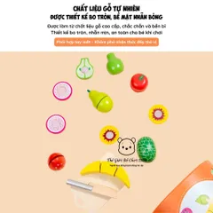 Đồ Chơi Cắt Rau Củ Quả Bằng Gỗ - Giúp Bé Phát Triển Tư Duy Và Kỹ Năng Khéo Léo