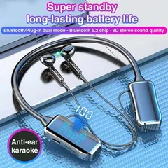 Tai Nghe Không Dây Thể Thao Treo Cổ Bluetooth V5.3 - Âm Thanh Stereo Pin 30Giờ, Màn Hình LED, Chống Nước, Thích Hợp Tập Luyện