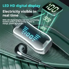 Tai Nghe Không Dây Thể Thao Treo Cổ Bluetooth V5.3 - Âm Thanh Stereo Pin 30Giờ, Màn Hình LED, Chống Nước, Thích Hợp Tập Luyện