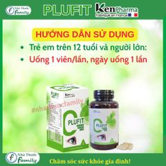 Viên Uống Bổ Mắt PLUFIT - Hỗ Trợ Cải Thiện Thị Lực, Giảm Mỏi Mắt, Chứa Lutein 25mg và Vitamin - Thực Phẩm Bảo Vệ Sức Khỏe Nhập Khẩu Pháp