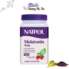 Kẹo dẻo hỗ trợ ngủ ngon Natrol 5mg (180 viên) - Giúp cải thiện giấc ngủ, thư giãn thần kinh, dễ ngủ hơn, hương vị ngon miệng