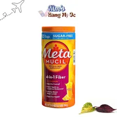Bột bổ sung chất xơ Meta Mucil vị cam Real Sugar 754g - Hỗ trợ tiêu hóa, kiểm soát cholesterol tự nhiên, giảm táo bón