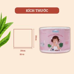 Khăn Mặt Dùng 1 Lần Kawaii 80 Tờ 20x20cm - Khăn Tẩy Trang Mềm Mịn, Làm Sạch Sâu, Phù Hợp Da Nhạy Cảm