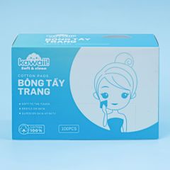 Khăn Giấy Tẩy Trang Kawaii Hộp - Chất Liệu An Toàn, Làm Sạch Sâu, 100 Tờ, Tiện Lợi Cho Mọi Loại Da