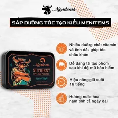 Sáp Vuốt Tóc MENITEMS Perfect Night - Giữ Nếp Tự Nhiên Lên Đến 10H - Tạo Kiểu Tóc Bóng Mượt, Dưỡng Ẩm Hiệu Quả
