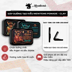 Sáp Vuốt Tóc Clay Pomade MENITEMS - Giữ Nếp Tự Nhiên 10H, Hương Thơm Lôi Cuốn, Tạo Kiểu Đẹp và Bóng Khỏe