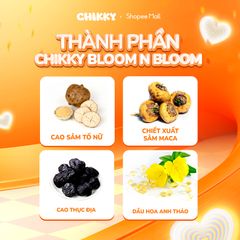 Thực Phẩm Sức Khỏe Dành Cho Nữ BLOOM N BLOOM CHIKKY - Hỗ Trợ Cân Bằng Nội Tiết Tố, Tăng Cường Sức Khỏe và Tiết Dịch Tự Nhiên