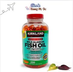 Viên uống Dầu Cá Alaska Kirkland Signature Wild Alaskan Fish Oil 1400mg 230 viên - Hỗ trợ tim mạch, tăng cường trí nhớ, làm đẹp da