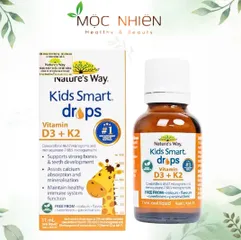 Vitamin D3 + K2 Nature's Way Kids Smart Drops - Hỗ trợ hấp thụ Canxi và sức khỏe xương cho trẻ (11ml)