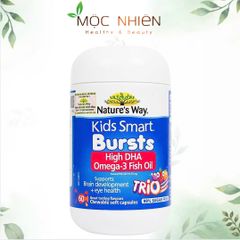 Viên uống Nature’s Way Kids Smart Bursts DHA Omega-3 hỗ trợ phát triển não bộ và tăng cường sức khỏe mắt cho trẻ em (60 viên)