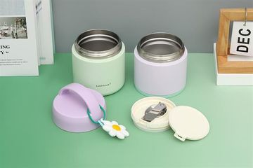 Hộp Cơm Giữ Nhiệt Inox LocknLock LHC8055VOL 2025 - Hộp Đựng Bữa Trưa Vacuum 330ml & 520ml - Màu Tím Chính Hãng