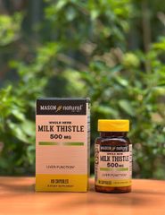 Viên uống hỗ trợ thải độc gan Mason Natural Milk Thistle 500mg - 60 viên, bổ gan và giảm men gan cho người trưởng thành