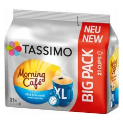 Viên Nén Cà Phê Tassimo Morning Café Mild & Smooth XL - Hương Vị Dịu Nhẹ, Dùng Cho Máy Pha TASSIMO, 21 Viên Tiện Lợi