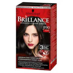 Nhuộm Tóc Schwarzkopf Brillance Số 890 - Màu Đen Tự Nhiên, Dễ Dàng Sử Dụng Tại Nhà, Bộ Đầy Đủ Cung Cấp Găng Tay Và Hướng Dẫn