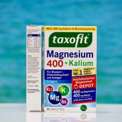 Viên uống Taxofit Magnesium 400 + Kali – Bổ sung Magie và Kali, hỗ trợ sức khỏe cơ bắp và năng lượng