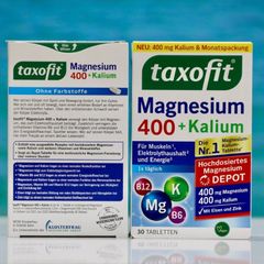 Viên uống Taxofit Magnesium 400 + Kali – Bổ sung Magie và Kali, hỗ trợ sức khỏe cơ bắp và năng lượng